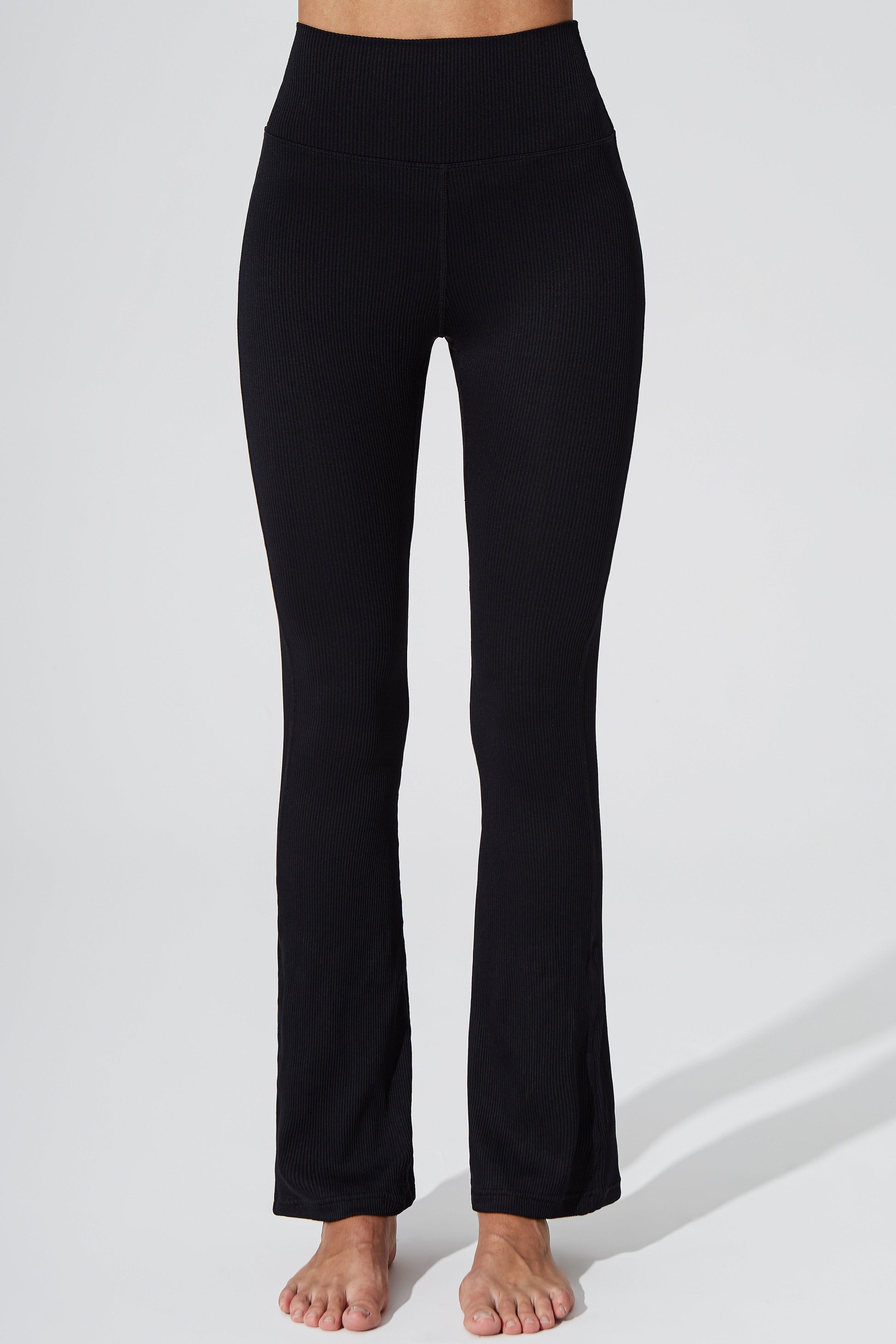 Evana Flare Ribbed Legging - Noir - Olaben - Womens Leggings