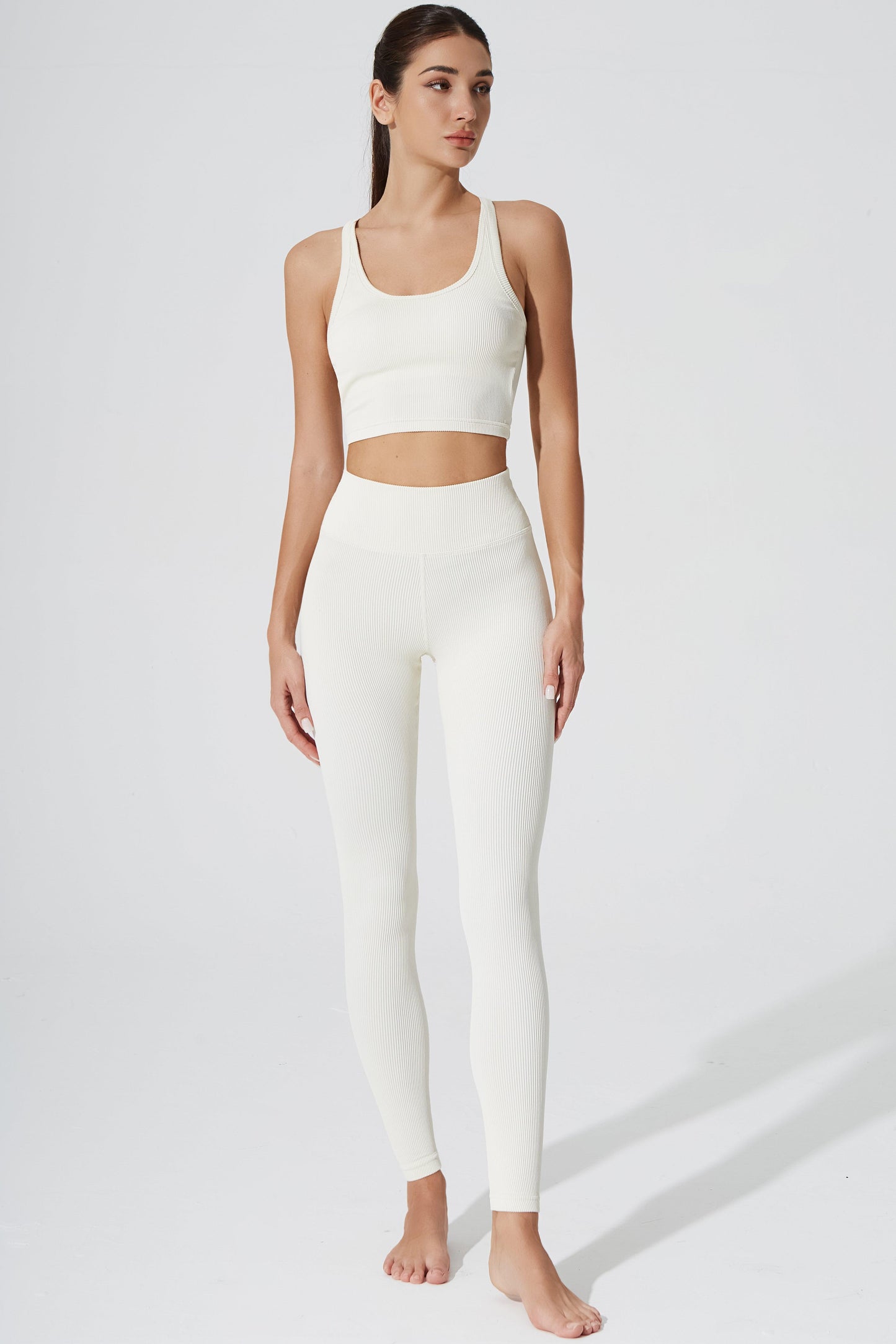 Querida High Waist R Legging - Cream - Olaben - Womens Leggings