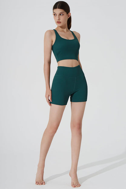 Esmeray High Waist Ribbed Short - Botanic - Olaben - Womens Shorts