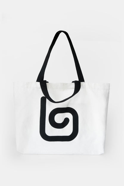 Olaben Multi Strap Canvas Tote Bag - White