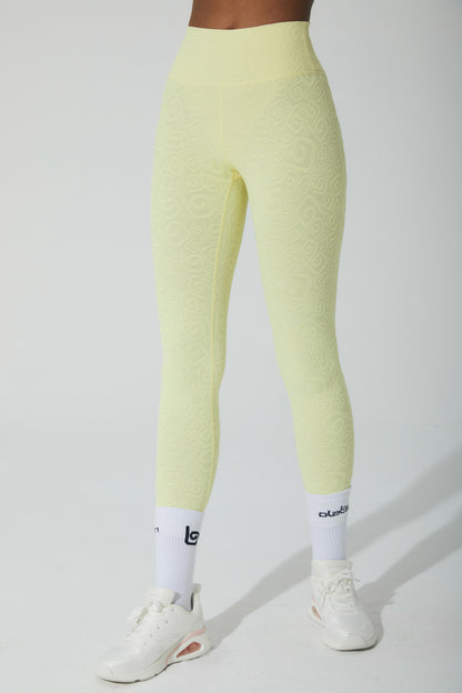 Déese Fleur 3D Leggings - Yellow Pearl