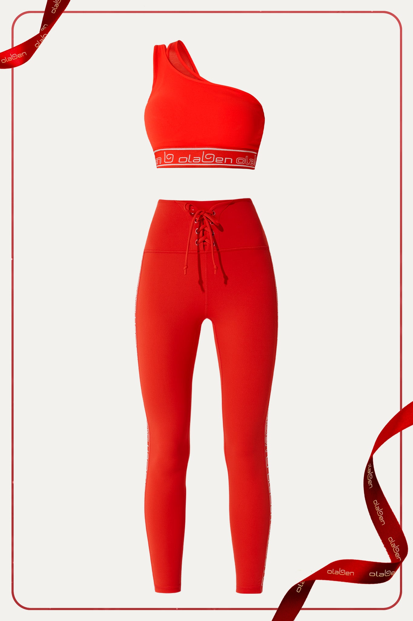 Asymm Bra & Double Knot Legging - Venetian Red