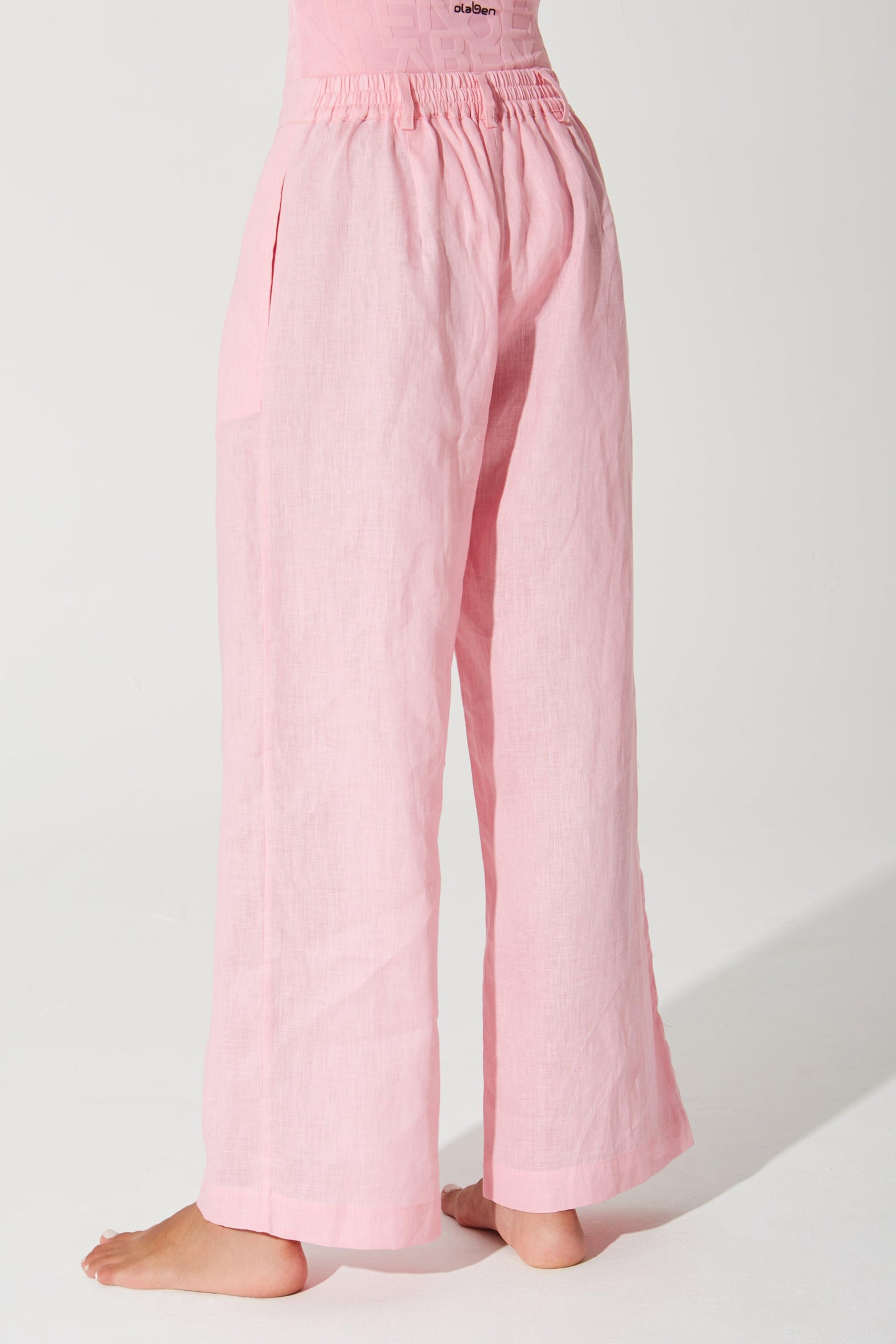 Belle Linen Pant - Powder Pink - Olaben - Womens Sweatpants