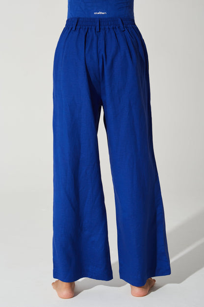 Belle Linen Pant - Royal Blue - Olaben - Womens Sweatpants