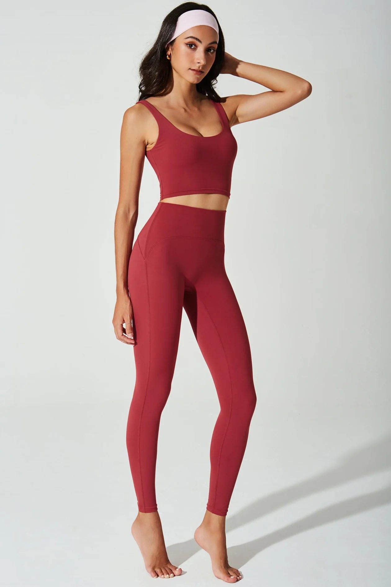 Taylor Cropped Tank & Hana Legging - Winery