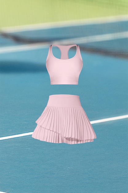 Elay Tank & Christina Pleated Skirt - Blush
