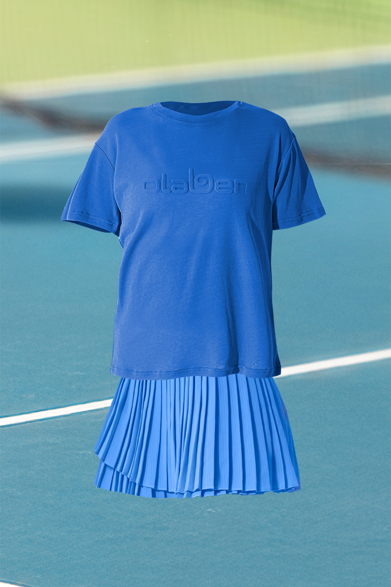 Limited Olaben Racquet Club Tee & Pleated A Line Skirt - Blue