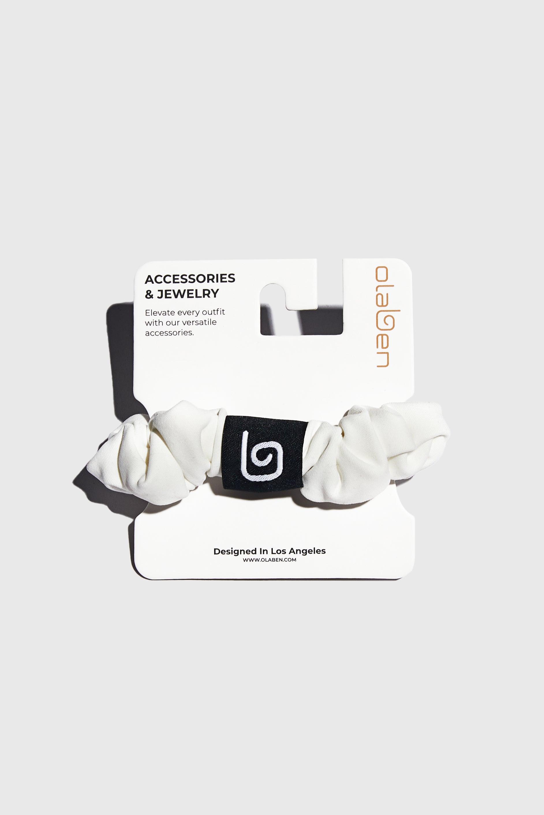 Olaben Luxe Hair Scrunchie - White - Olaben - Headwear