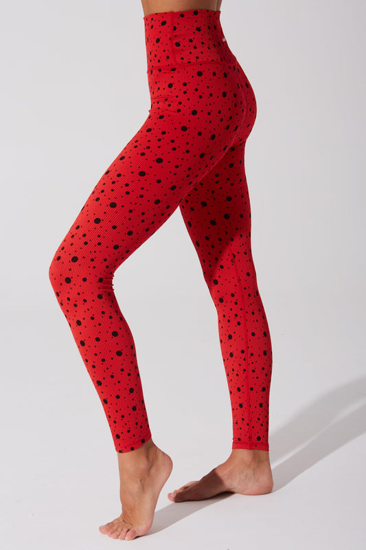 Hafwen Polka Dots Legging - Savvy Red - Olaben - Womens Leggings