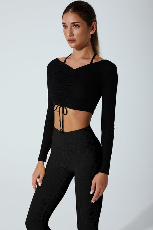 Helen Long Sleeve Drawstring - Black - Olaben - Womens Long Sleeve