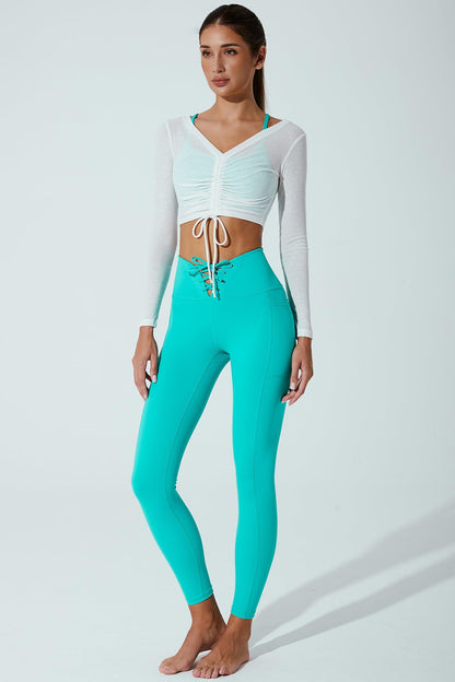 Helen Long Sleeve Drawstring - White - Olaben - Womens Long Sleeve