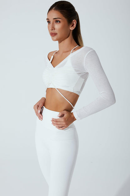 Helen Long Sleeve Drawstring - White - Olaben - Womens Long Sleeve