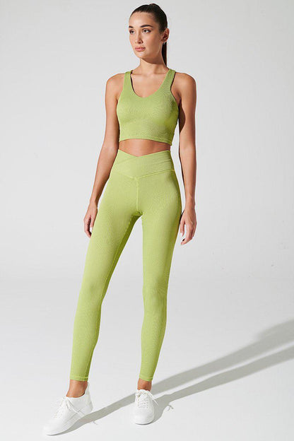 Hydra Ribbed Tank Bra - Green Smoke - Olaben - Womens Bra