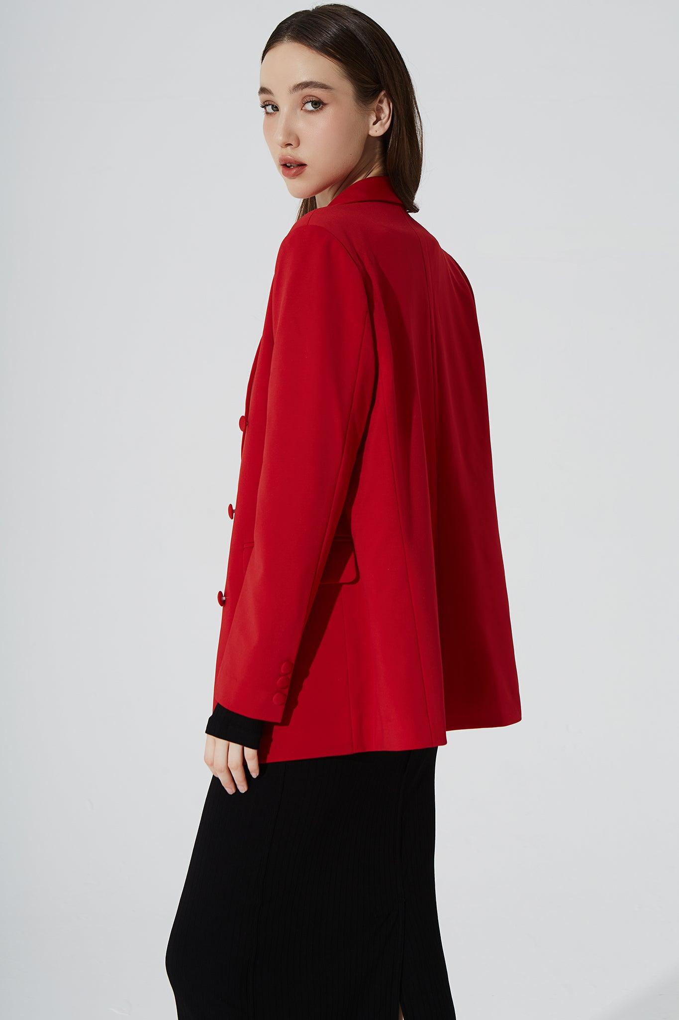 Jeslyn Blazer - Crimson - Olaben - Womens Jacket