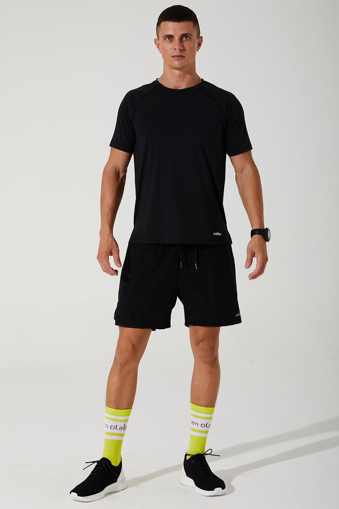 Leocade Crew Neck Tee - Black - Olaben - Mens Short Sleeve