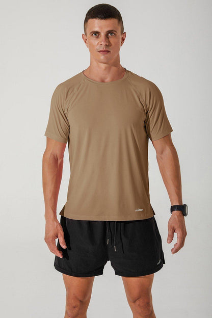 Leocade Crew Neck Tee - Cappuccino - Olaben - Mens Short Sleeve