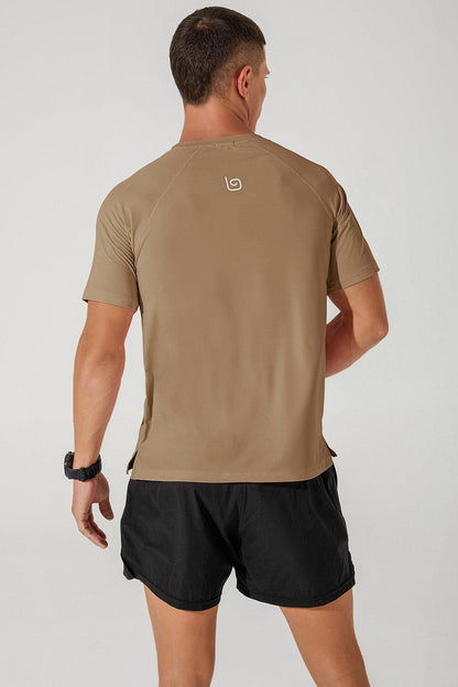 Leocade Crew Neck Tee - Cappuccino - Olaben - Mens Short Sleeve