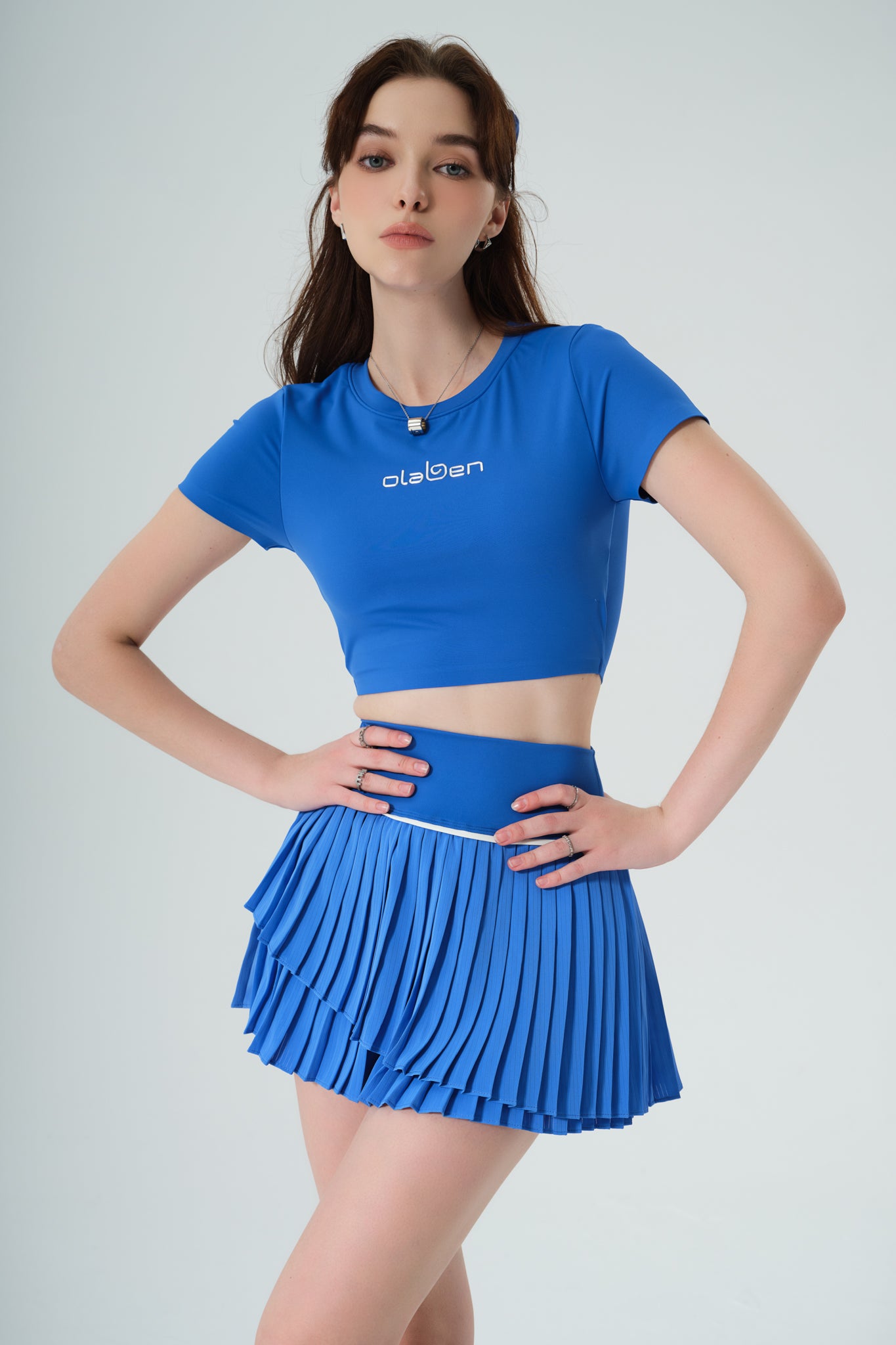 Pleated A Line Skirt - Ultramarine