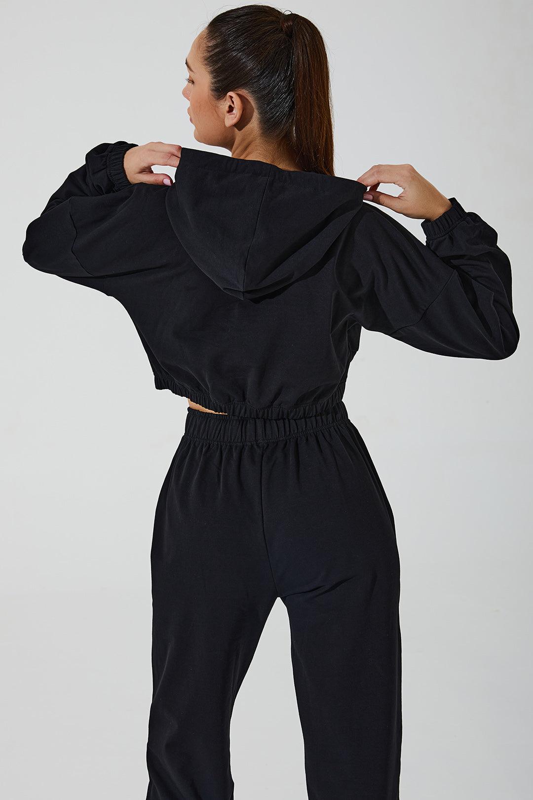 Women's Hoodie Croptop - Black - Olaben - Womens Hoodie