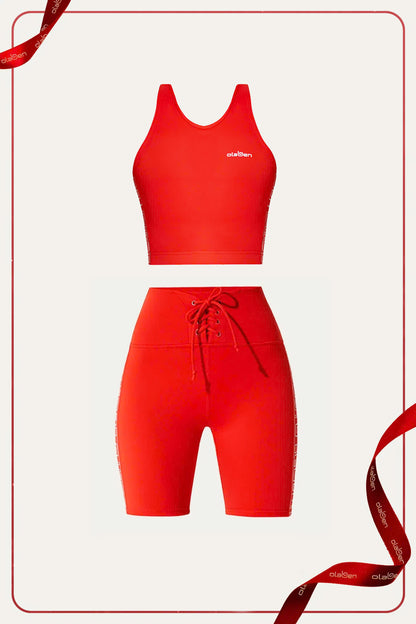 Koxi Tennis Top & Kiera Biker Short - Venetian Red